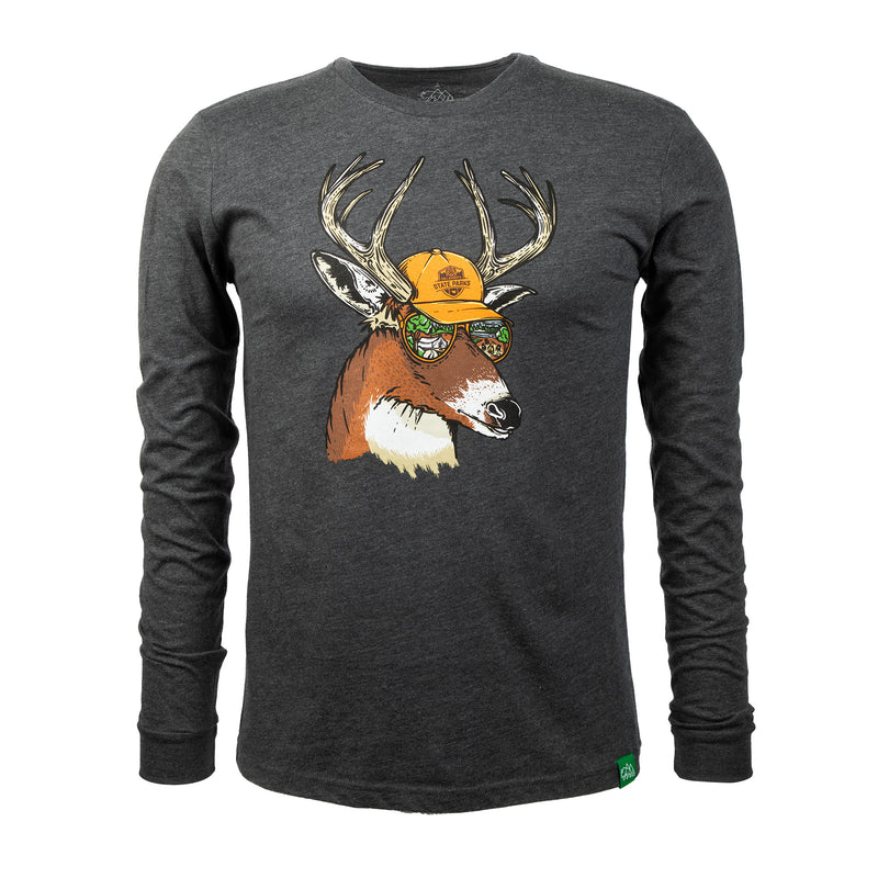 Oklahoma State Parks Huck the Buck Long Sleeve T-Shirt by Wild Tribute