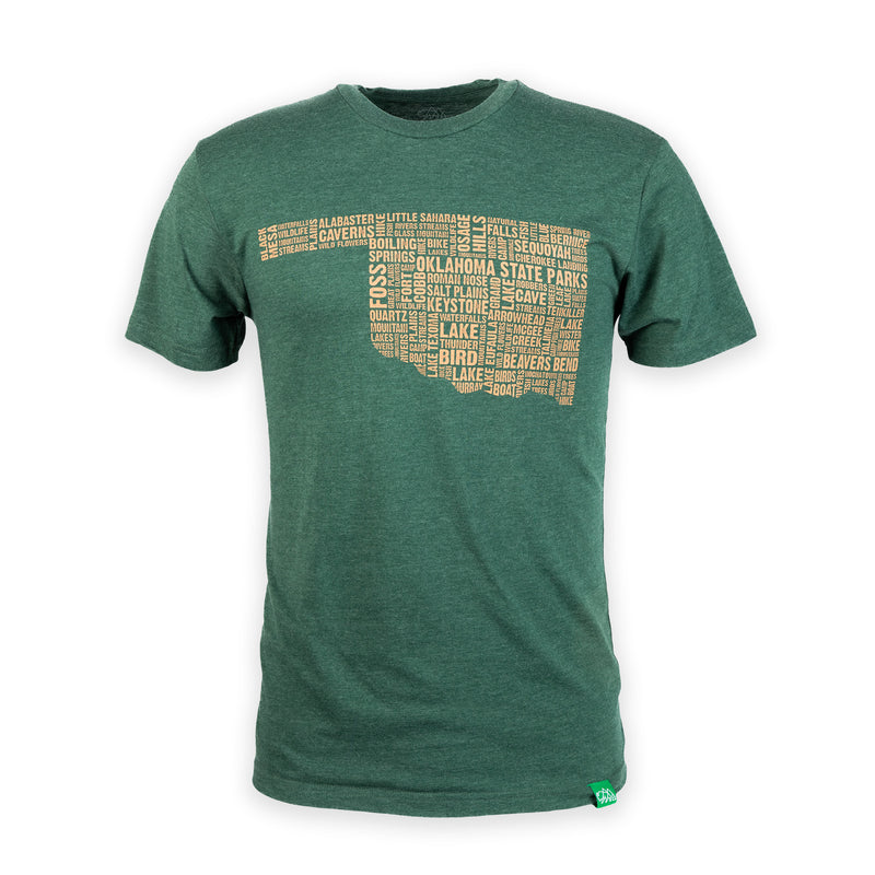 Oklahoma State Parks Typography T-Shirt by Wild Tribute